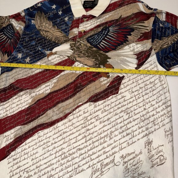 Cotton Traders America Polo Shirt USA Patriotic Eagle Flag Mens Large Sport - Picture 8 of 12